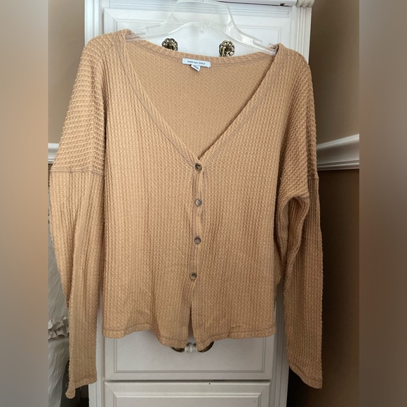 American Eagle Outfitters Sweaters - American Eagle Outfitters Tan Button-Up Cardigan